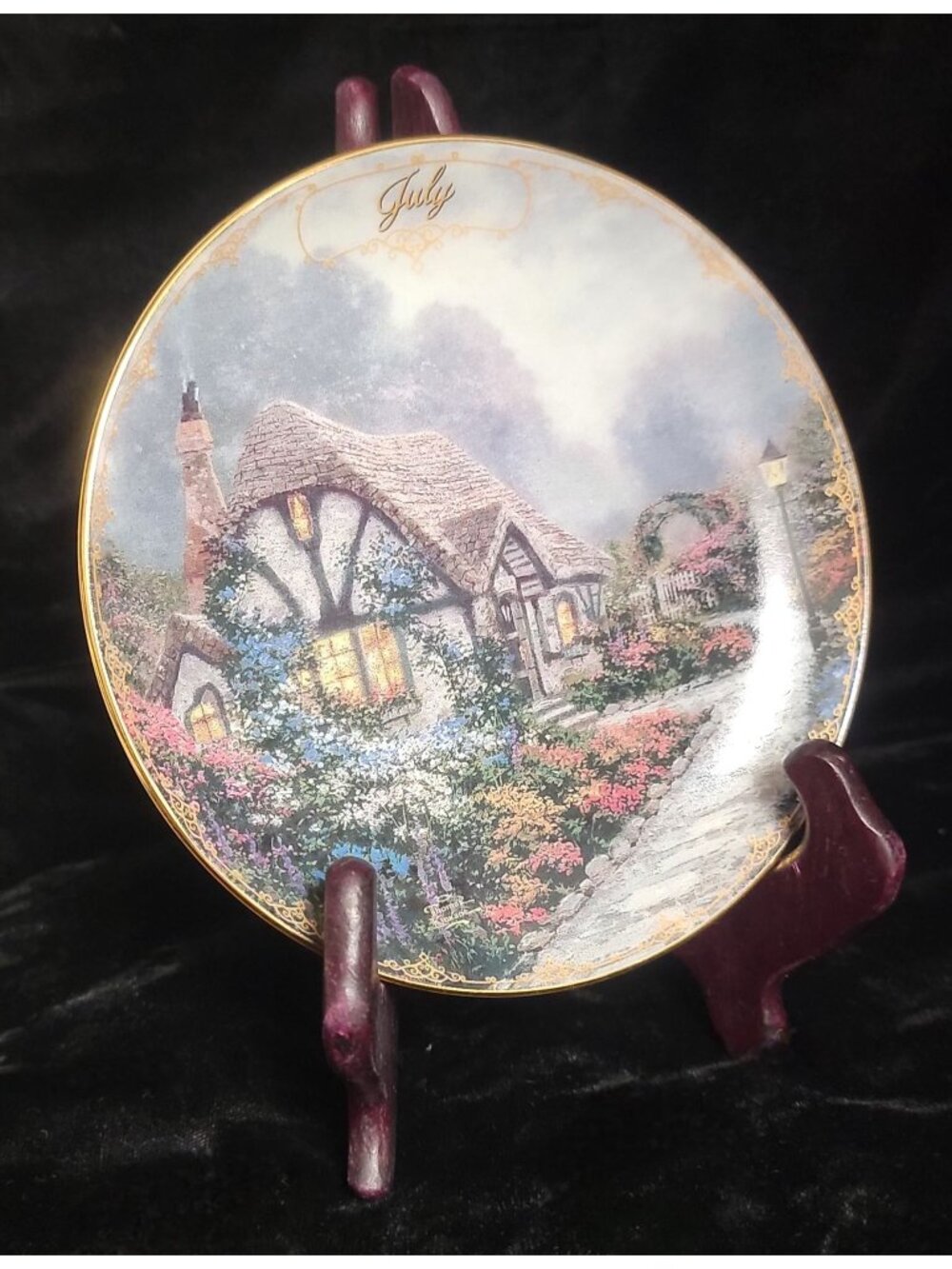 Vintage 1998 Bradford Exchange Thomas Kinkade "Chandler's Cottage" July Collecti